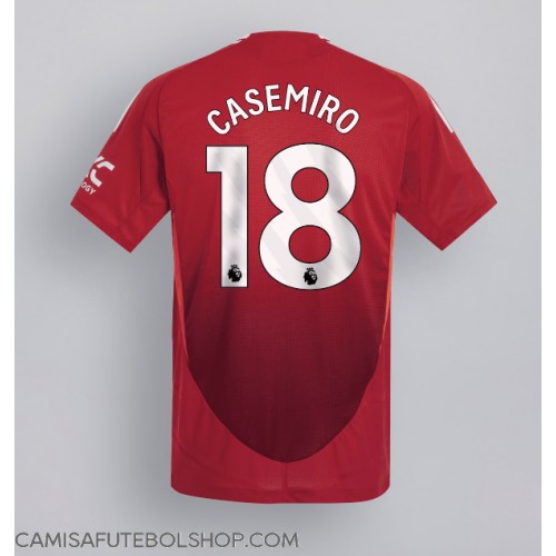 Camisa de time de futebol Manchester United Casemiro #18 Replicas 1º Equipamento 2024-25 Manga Curta